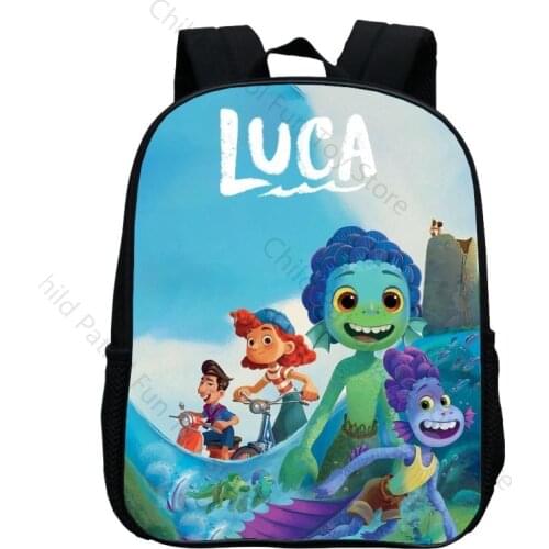 30cm Disney Luca Pixar Fashion Cute Kindergarten School Backpacks for Girls Cartoon Printied Graphics School Bags Anime Backpack
