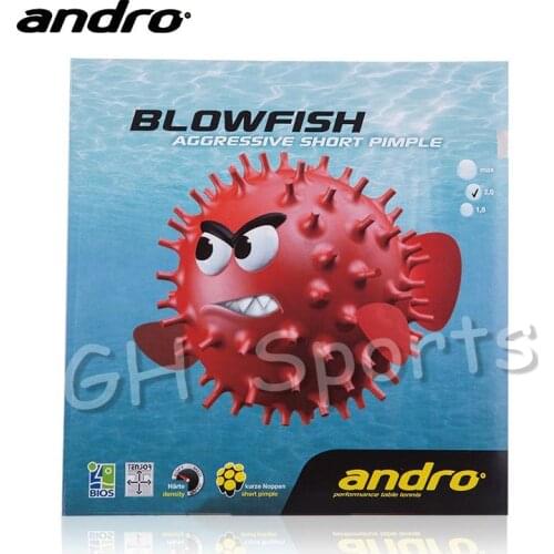 Andro BLOWFISH Pips-out Table Tennis Rubber Ping Pong Pimples Out With Sponge Tenis De Mesa