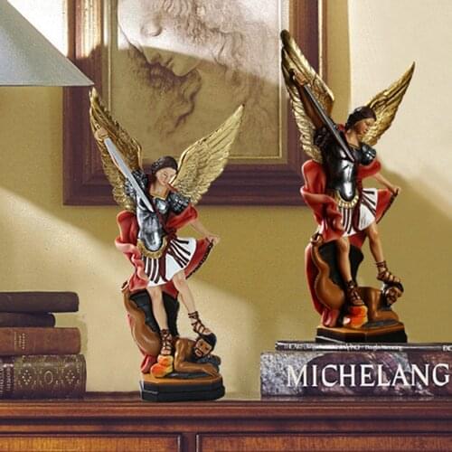 2021 New Angel and Demon Battle Statue Home Garden Resin Figurine Ornament Catholic Gifts