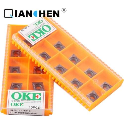 OKE 10pcs/lot High Precision High Performance High Strength CNC CCMT09T308-MSF OP1215 Industry Carbide Inserts Hard Alloy
