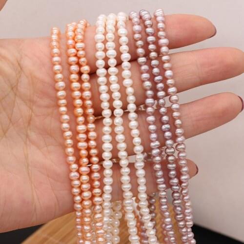 Wholesale Charm Freshwater Pearl White/Pink/Purple 3-4mm Natural Pearls for Jewelry Making DIY Bracelet Necklace Accessories