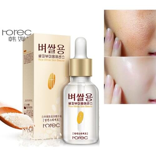 HOREC 15ml White Rice Whitening Serum Face Moisturizing Cream Anti Wrinkle Anti Aging Face Fine Lines Acne Treatment Skin Care