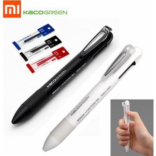 Xiaomi KACO 4 In 1 Multifunction Pens 0.5mm Black Blue Red Refill Gel Pen Mechanical Pencil Japanese ink Office School