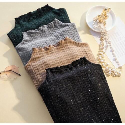 New Plus Size Womens Clothes 2020 Autumn Winter Sweater Half High Neck Sweaters Pullover Casual Slim Bottoming Knitted Top m863