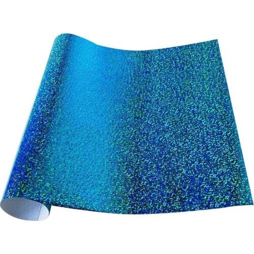 Heat transfer vinyl Hologram heat pressr vinyl blue color iron On transfer vinyls HTV for garments easy cut and weed Decor film