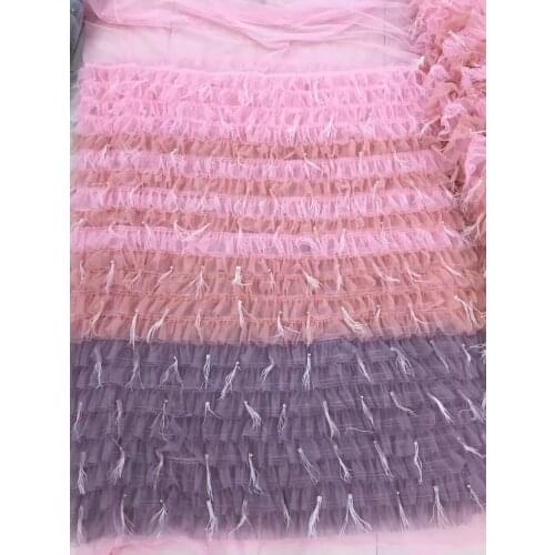 Embroidered Net Fabric With super Quality ZH-4258 African Tulle Lace Fabric For party Dress