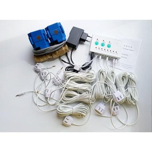 WLZ 808 Water Leakage Sensor With 8pcs Water Cables 2pcs DN15 DN20 DN25 Valves For Smart Home Water Overflow Detecting