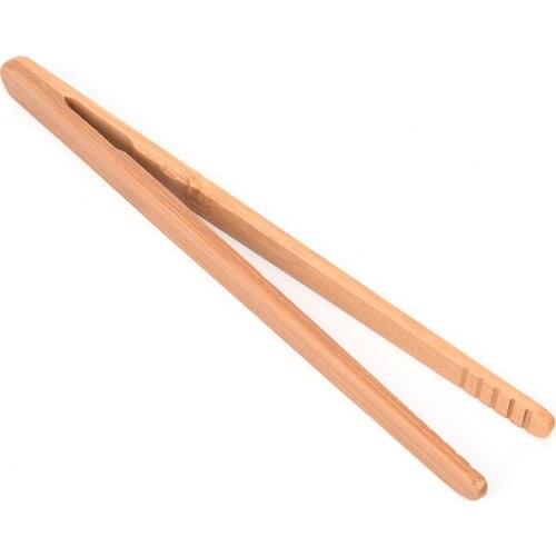 1PCS 18cm Kongfu Wood Color Tea Utensil Tweezers Tea Clips Bamboo Tweezers Textured Bamboo