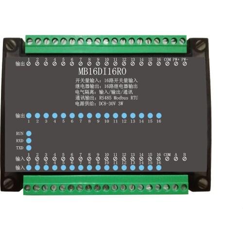 16 digital isolated input, 16 relay isolated output acquisition and control rs485modbus module