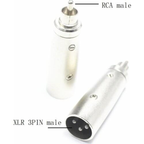 2PCS Good Quality Nickel Plated RCA Plug to XLR 3Pin Male Plug Canon Audio XLR Adapter for Microphones Audio equipment Mixers