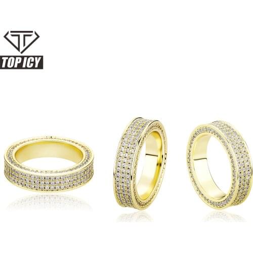2021 New Arrival Regular Style Shinning Stones 6 Times 14k Gold Plated Brass Ring AAA+ Cubic Zircon Prong Setting Rings Jewelry