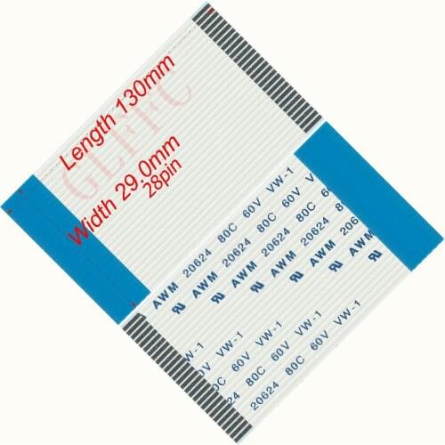 28pin 1.0pitch 130mm-200mm B-type Flexible Flat Cable FFC awm 20624 ROHS for TTL LCD DVD Computer