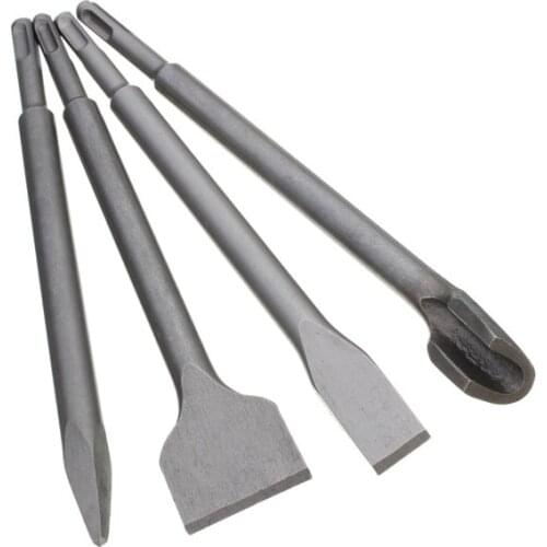 4pcs 14mm SDS Plus Shank Sharp Chisel Flat Chisel Hook Chisel for Electric Hammer Drill