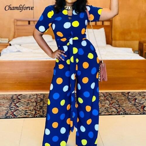 African Jumpsuit Dashiki Short Sleeve Slim Body Print Womens Summer New Beachwear Female 2021 New