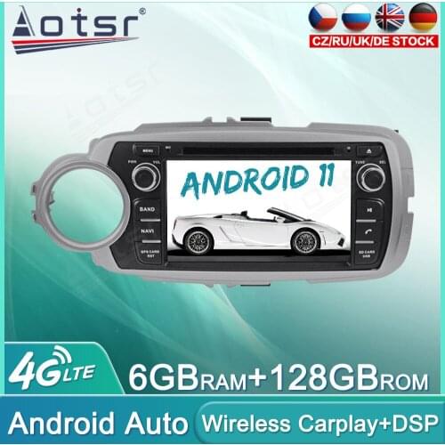 Android 11 128GB Car Radio DVD For Toyota Yaris 2012 - 2015 Audio Multimedia Player GPS Navigation Auto Stereo Head Unit Carplay
