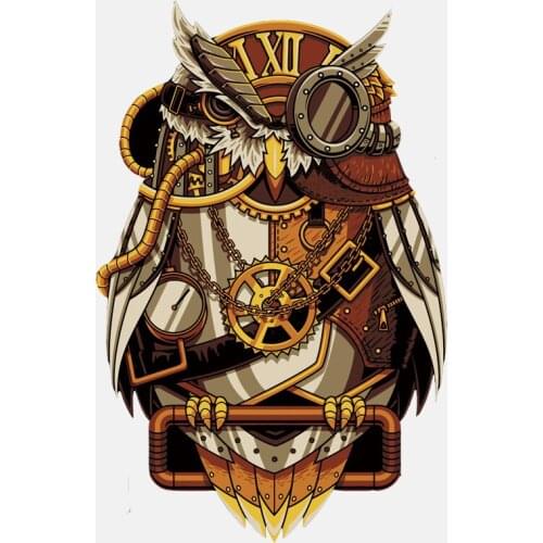 Decor Motorcycle Decals Mechanical Pirate Owl Decorative Accessories Creative Sunscreen Waterproof Car Stickers PVC,16cm*11cm