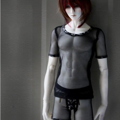 D03-P546 children toy BJD DD SD MSD 1/4 1/3 uncle dolls Photo props clothes Mesh top with mesh shorts 2pcs/set