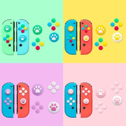 For Nintendo Switch Joy-con Joystick Button ABXY Key Sticker Thumb Stick Grip Cap Protective Cover Controller Skin Colorful Case