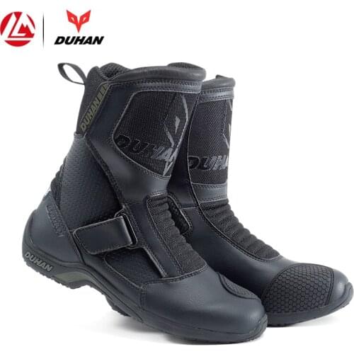 DUHAN Motorcycle Boots Men Superfiber Motorcycle Road Racing Motorcycle Shoes Motorbike Shoes Moto Motocross Riding Boots