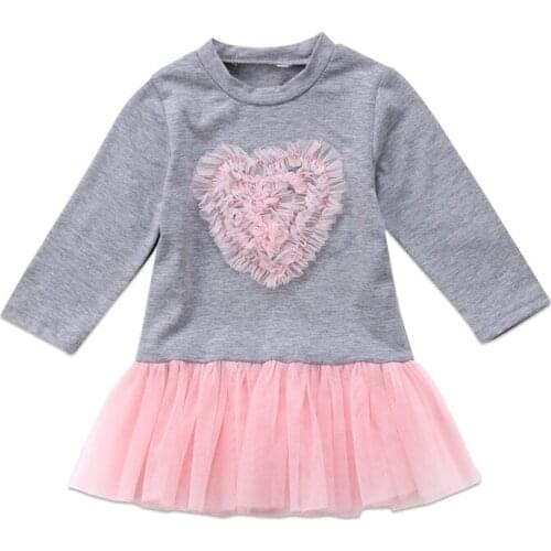 FOCUSNORM Toddler Kids Baby Girl Dress Long Sleeve Lace Dress Sweatshirt Outfits Clothes US