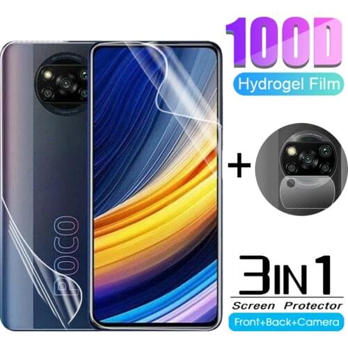 3in1 Front Back Hydrogel Film For Poco X3 Pro Protective Film For xiaomi poco x3 nfc pocco x 3 pro x3pro x3 gt Camera Lens Film