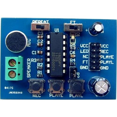 ISD1820 voice module voice board recording and playback module onboard microphone