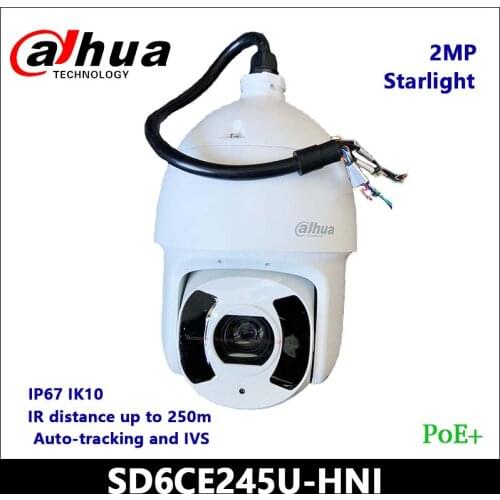Dahua IP Camera 2MP SD6CE245U-HNI 3.95mm~177.7mm 45x Starlight IR PTZ Network Camera Support PoE+ Security Camera