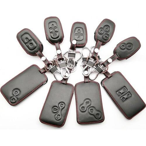 High Quality Leather Key Case Box For Renault Megane Clio Logan Kadjar 1 2 3 Scenic Koleos Keychain Card Car Cover Accessories
