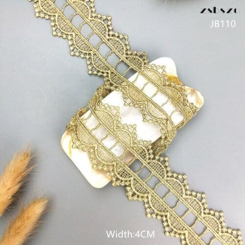 Zsbszc 2 yards Width 4CM sewn golden lace trim lolita lace DIY tassel garment accessories macrame embroidery lace JB110