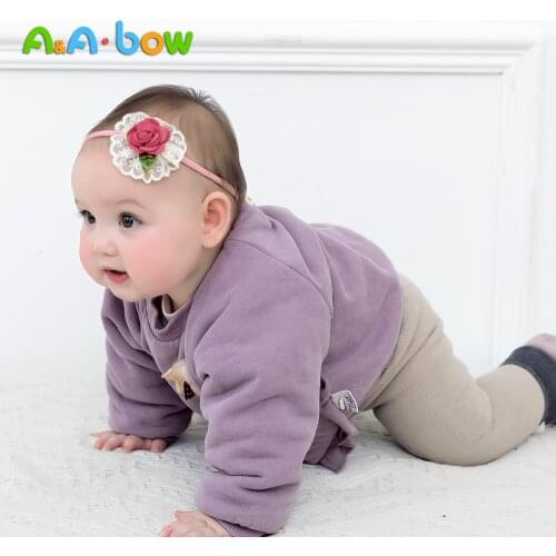 Lace Flower Baby Girls Headbands for Newborn Nylon Baby Turban Children Floral Nylon Headwear Baby Girl Hair Accessories