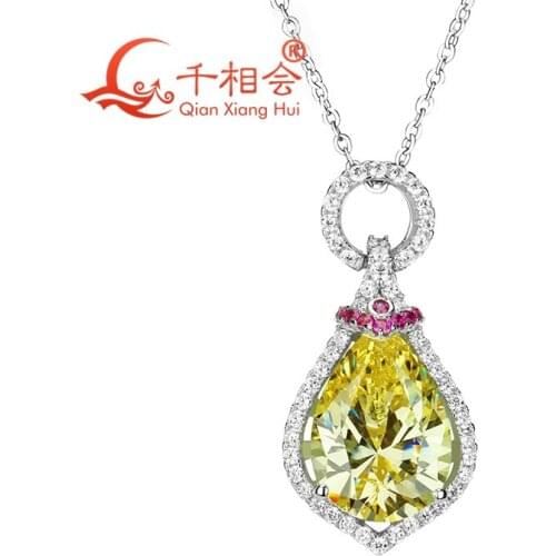 New style water drop shape cubic zirconia 925 silver pendant necklace jewelry