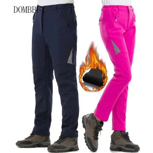 Men Thermal Fleece Softshell Waterproof Pants Women Outdoor Windproof Fishing Camping Hiking Skiing Trousers Tactical Pants 5XL