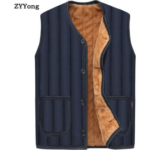 Winter Vest Coat Men Business Leisure Add Cashmere Thicken Waistcoat Work Cold Protection Keep Warm Hiking Black Jacket Clothing