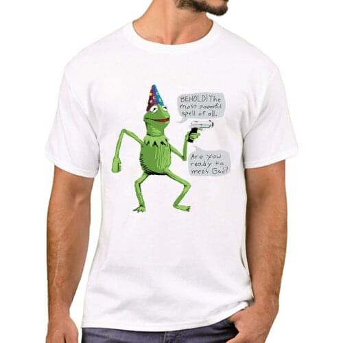 TEEHUB New Funny Frog Men T-Shirt Hipster A Wizard Frog Printed T Shirts Short Sleeve Tshirts Fashion Tee