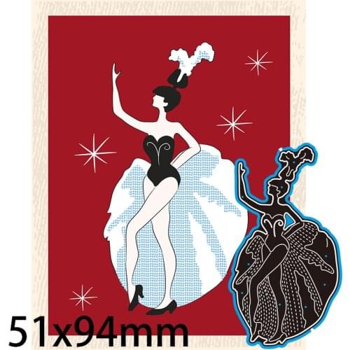 New Metal Cutting Dies Scrapbooking Dancing Woman DIY Album Paper Craft Embossing Stencil Decoration 51*94mm