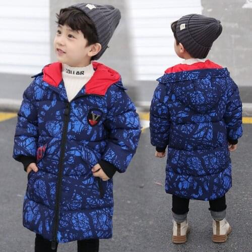 2020 Winter Childrens Clothes Boys Parkas Long Thicken Fur Collar Unisex Zipper Cotton Jacket Hooded for Girls Kids Padded Coat