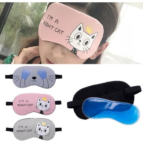 Women Summer Sleep Mask Eyepatch Rest Travel Relax Aid Blindfold Ice Cover Cute Pattern Eye Patch Sleeping Eyeshade #280206
