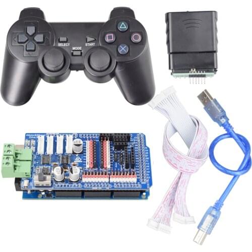 PS2 Joystick Remote Control+ Mega2560 Board+ 4 Channel Motor 9 Channel Servo Driver Board for Arduino DIY Mecanum Wheel Robot