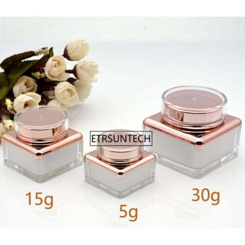 100pcs 5g 15g 30g Empty Cream Jar Plastic Acrylic Refillable Bottle Makeup Pot Travel Face Lotion Cosmetic Container F2437