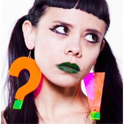 New Big Color Pendants Symbols Exaggerated Drop Earrings New fashion top quality brincos Punk Style Earring for punk girls