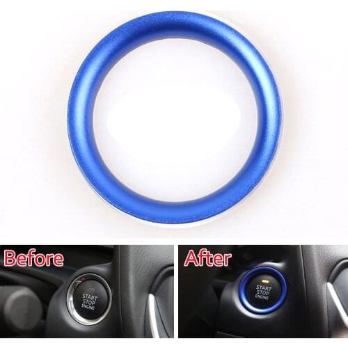 Blue Decorative Power Switch Engine Start/Stop Button Ring Decoration Sticker Fit For Mazda CX 4 CX 5 Car Styling Accessories