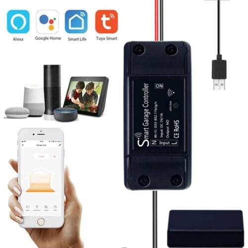 Tuya WiFi Smart Garage Door Controller Opener Sensor Smart Life/Tuya APP Remote With Alexa Echo Google Home No Hub Require