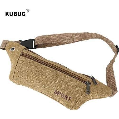KUBUG Sports Waist Packs Casual Canvas Hidden Anti-theft Chest Bags Body Running for Men Women Tourist Cycle Crossbody Bag