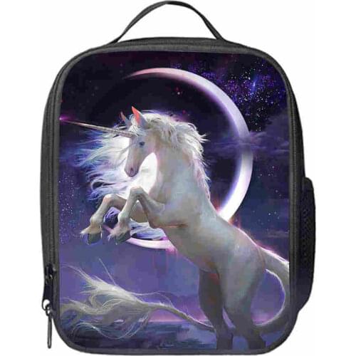 Unicorn Lunch Bag Customized Moon Horse Dog Animal Anime Teenagers Boys Girls Kid School Thermal Cooler Insulated Tote Box
