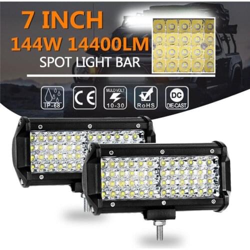 CENREE 12V 24V 144W Offroad Spot Flood Combo LED Light Bar Work Light for Truck Car SUV 4WD 4x4 Boat ATV Barra LED Headlights