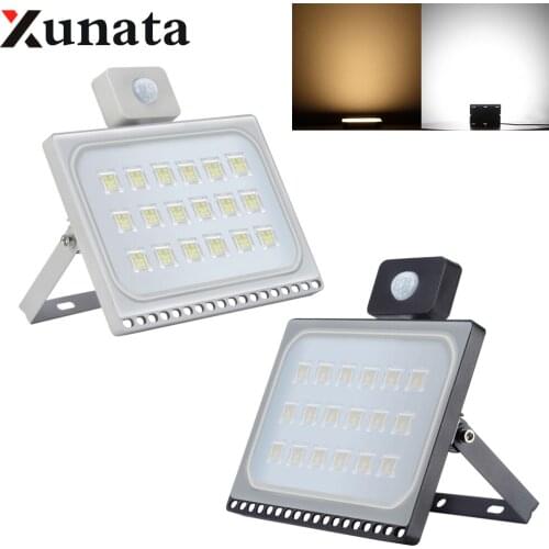 10W 20W 30W 50W 220V Led Floodlight IP65 Waterproof Street Light Ultrathin PIR Motion Sensor Garden Lights Outdoor Faretto Led