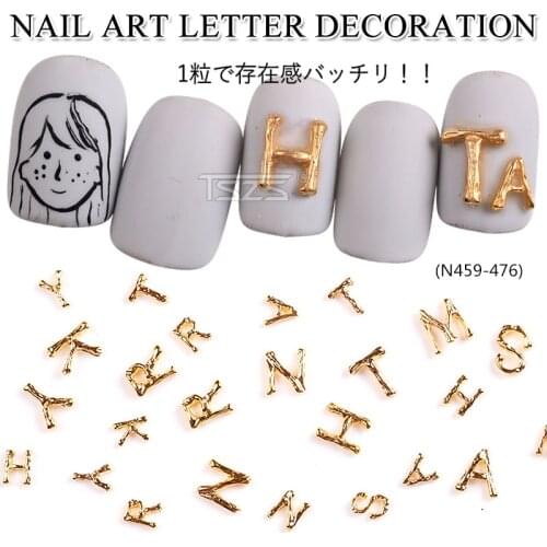 TSZS 10pcs/lot Fashion 3D Nail Art English Letter Decoration DIY Nail Accessories