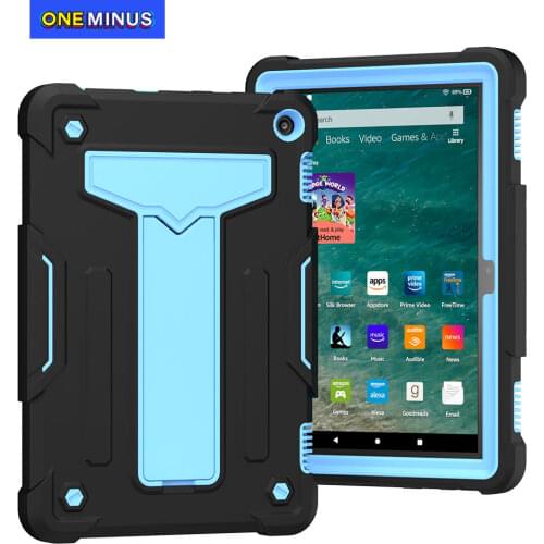 For Amazon Kindle Fire HD 8 Plus Case HD8 2020 Shock Absorbent Dual Layer Silicone Hard PC Bumper Protective Tablet Tab Cover