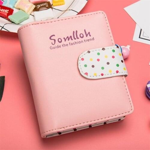 Womens Wallet 2018 New Female Korean Version Of The Cute Wave Point Wallet Zipper Short Paragraph B102