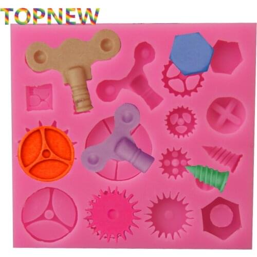Gears Silicone Mold Fondant Cake Decorating Molds Cupcake Mould Baking Pastry Tools